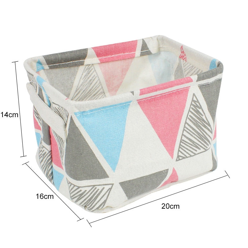 Linen Desktop Storage Box Waterproof Toy Sundries Storage Basket Cosmetic Underware Storage Organizer Office Stationery - StorageandmoreStorage