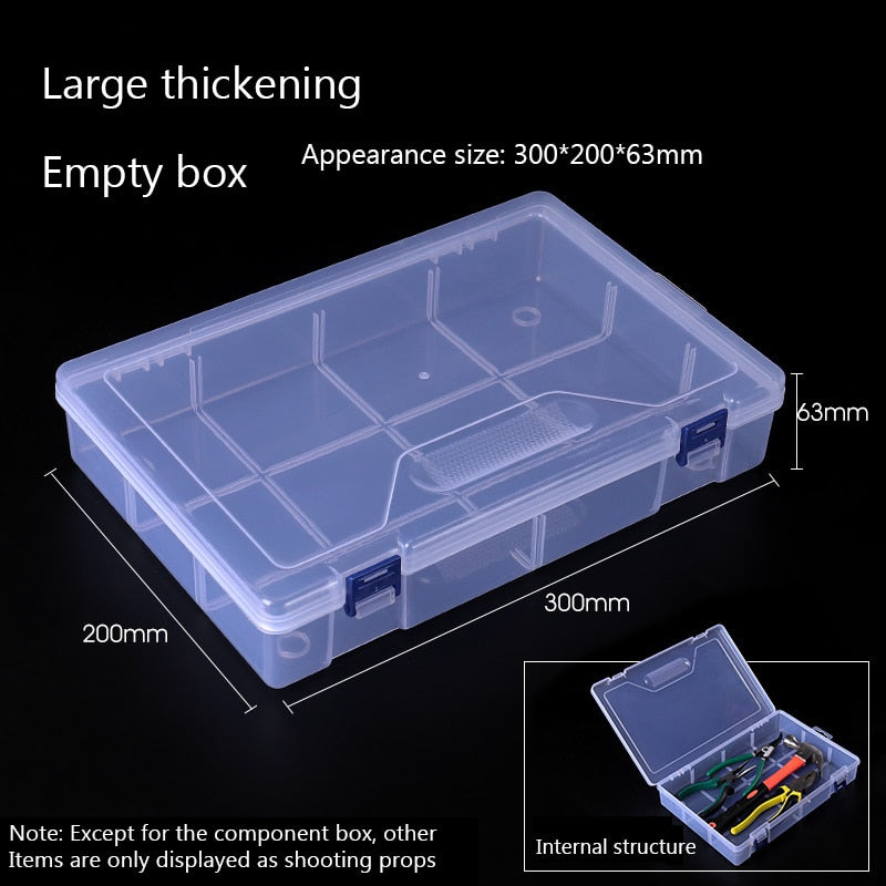 Transparent Plastic Jewelry Storage Box Tool Sorting Box Earring Bead Screw Toy Case Adjustable Parts Organizer Container 2021 - StorageandmoreStorage