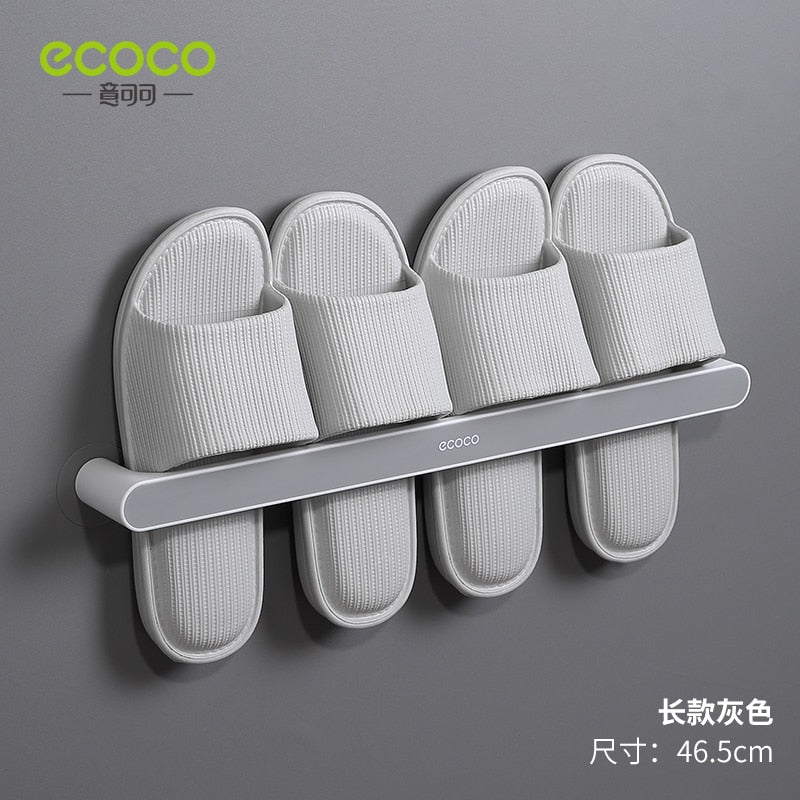 ECOCO Wall-mounted Bathroom Slipper Organizer Storage Rack Does Not Take Up Space Slippers Rack for Bathroom Accessories - StorageandmoreStorage