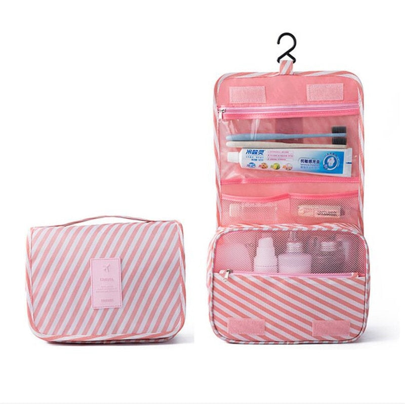 Travel Hook Cosmetic Bag Women Make Up Pouch Waterproof Toiletries Beauty Organizer Ladies Bathroom Neceser Makeup Storage Bag - StorageandmoreStorage