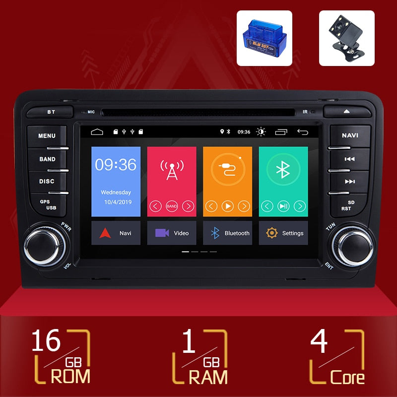 IPS DSP 4GB 2din Android 11 Car Radio DVD Player For Audi A3 8P S3 2003-2012 RS3 Sportback Multimedia Navigation stereohead unit - StorageandmoreStorage