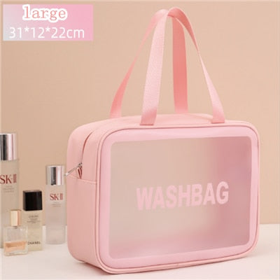 Women Portable Travel Wash Bag Female Transparent Waterproof Makeup Storage Pouch Large Capacity Cosmetic Organizer Beauty Case - StorageandmoreStorage