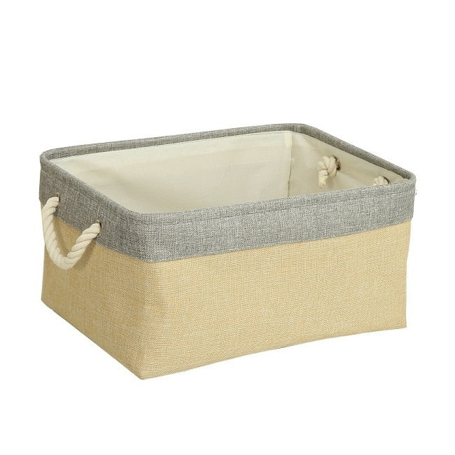 Cube Folding Storage Basket Foldable Linen Pet Toys Storage Box Organize Office Bedroom Closet Toys Laundry Basket - StorageandmoreStorage