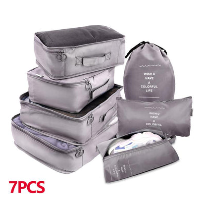 8/6/1 pieces Set Travel Organizer Storage Bags Suitcase Packing Set Storage Cases Portable Luggage Organizer Clothe Shoe Pouch - StorageandmoreStorage