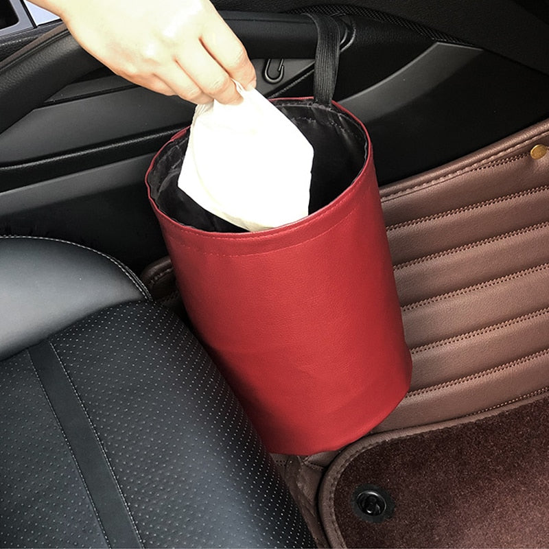 Extractme Car Storage Basket Interior Rubbish Container For Waste Organizer Holder Waterproof Garbage Can Trash Bin Folding - StorageandmoreStorage