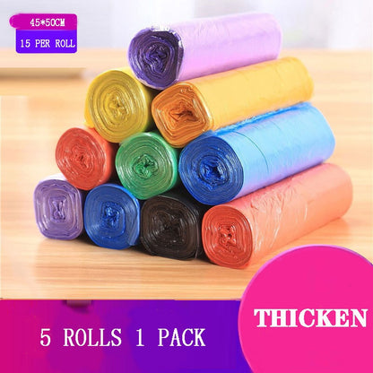 5 Rolls 1 pack 100Pcs Household Disposable Trash Pouch Kitchen Storage Garbage Bags Cleaning Waste Bag Plastic Bag - StorageandmoreStorage