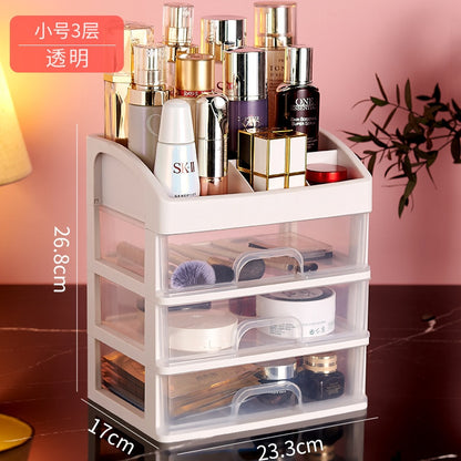 Desktop Cosmetics Home Office Storage Box Drawer Cabinet Jewelry Box Plastic Cosmetic Box Makeup Desk Accessories Organizer - StorageandmoreStorage