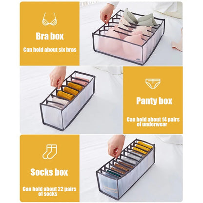 Underwear Storage Organizer for Clothes Separated Socks Shorts Bra Storage Boxs Dormitory Closet Organizer Drawer Washable - StorageandmoreStorage