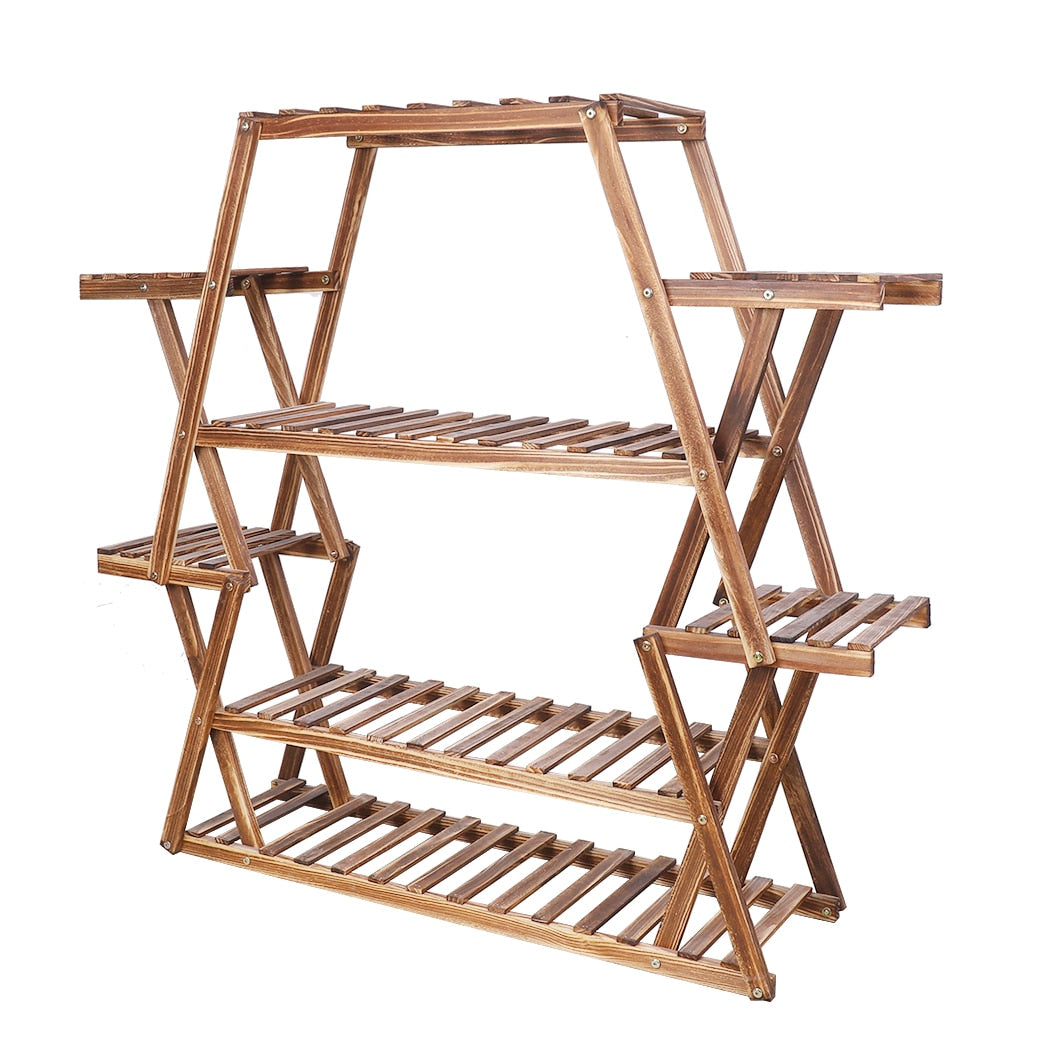 Large Triangular Wood Plant Stand Indoor 6 Tier Flower Pot Holder Shelf Corner Display Rack Organizer Shelves - StorageandmoreStorage