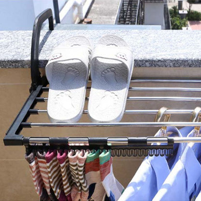 Folding Shoes Towel Radiator Towel Clothes Folding Pole Airer Dryer Drying Rack 5 Rail Bar Holder Home Decoration Accessories - StorageandmoreStorage