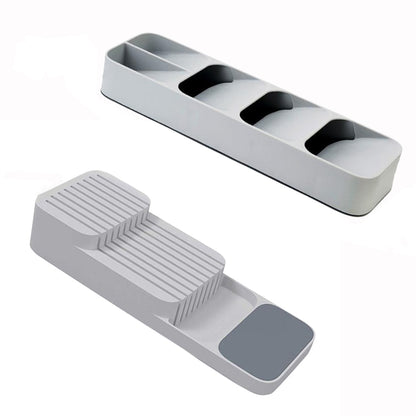 Kitchen Cutlery Storage Tray Kitchen Knife holder Organizer Kitchen Container Spoon Fork Storage Separation Knife Block Holder - StorageandmoreStorage