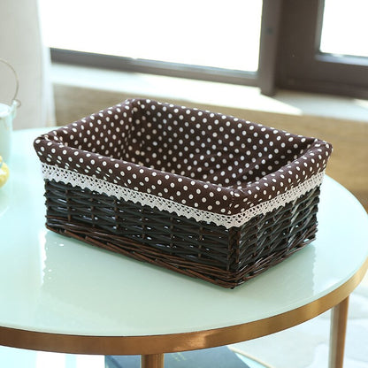 4 Sizes Handmade Rattan Storage Baskets Household Items Snacks Fruit Debris Laundry Finishing Willow Storage Basket - StorageandmoreStorage