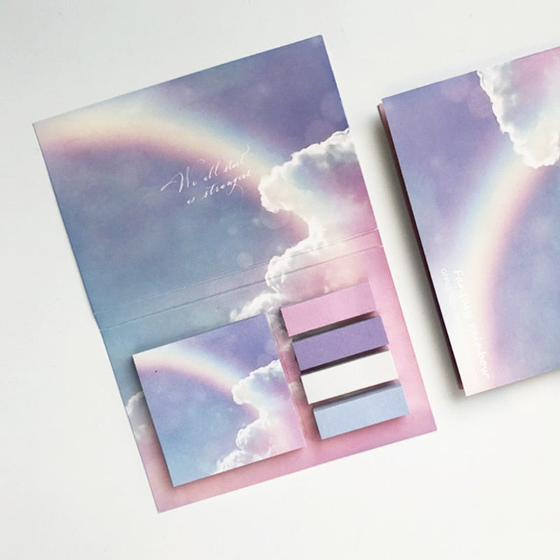 JIANWU 325sheets Rainbow Oil Painting Sakura Art Memo Pad Sticky Notes DIY Journal Decoration School Office Supplies - StorageandmoreStorage