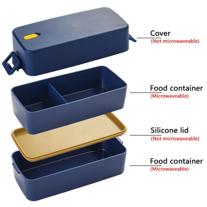 Konco Lunch Box Bento Box for Student Office Worker Double-layer Microwave Heating  lunch container  food storage container - StorageandmoreStorage