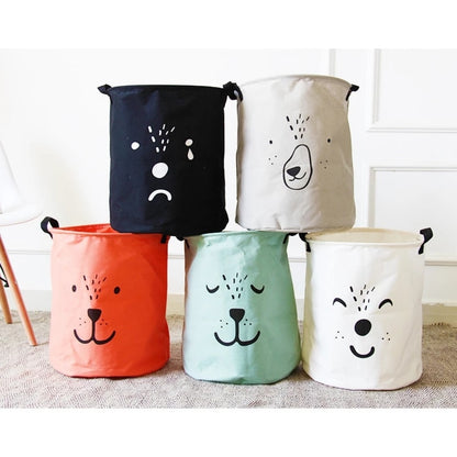 Handheld Large Laundry Basket Hamper Bag Cartoon Lovely Clothes Storage Barrel Clothes Kid Toy Sundries Organizer Storage Basket - StorageandmoreStorage