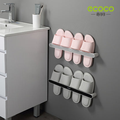 ECOCO Wall-mounted Bathroom Slipper Organizer Storage Rack Does Not Take Up Space Slippers Rack for Bathroom Accessories - StorageandmoreStorage