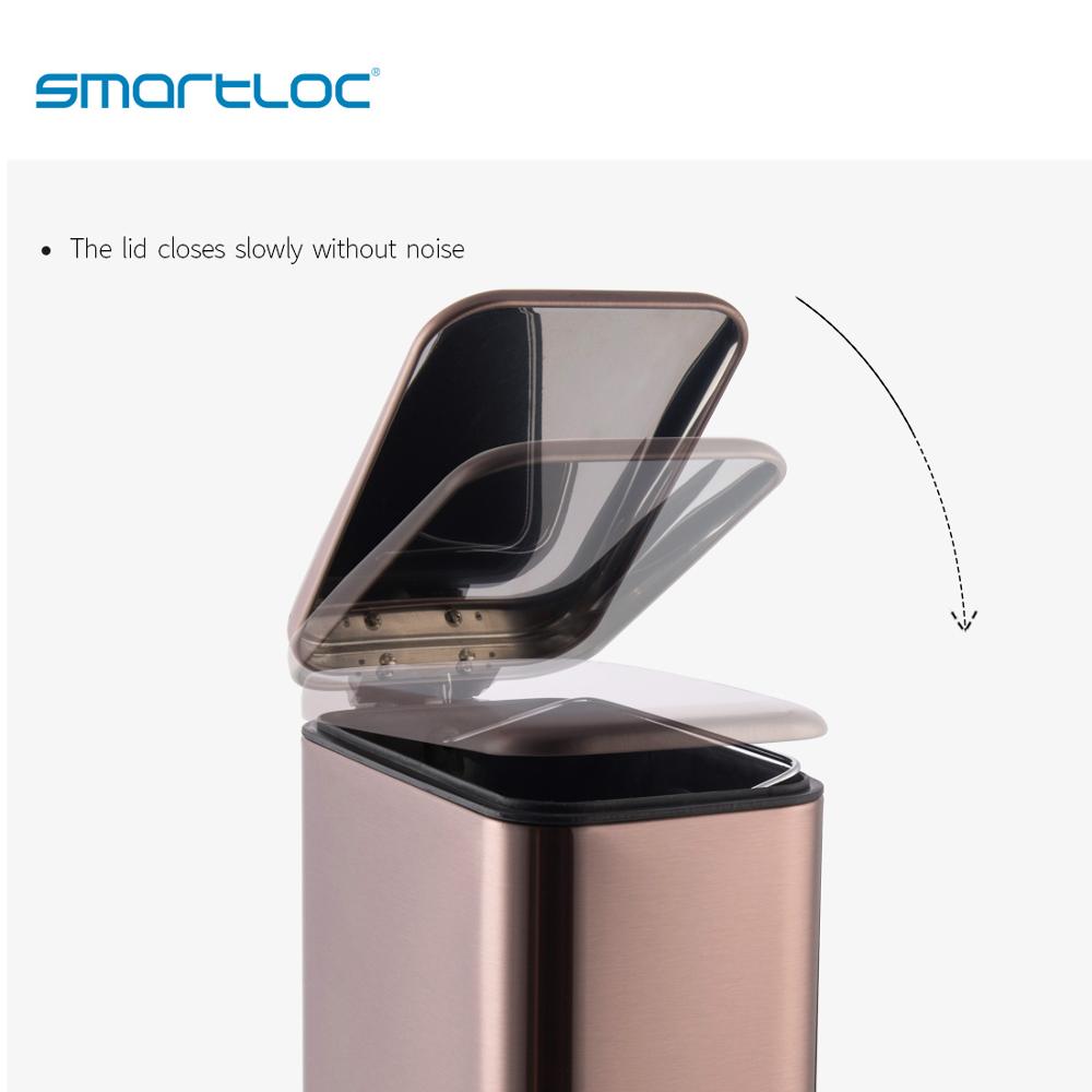 smartloc 5L Stainless Steel Rectangle Kitchen Trash Can  Dustbin Trash Bin Waste Bin Garbage Bag Holder Garbage Bin Kitchen Bin - StorageandmoreStorage