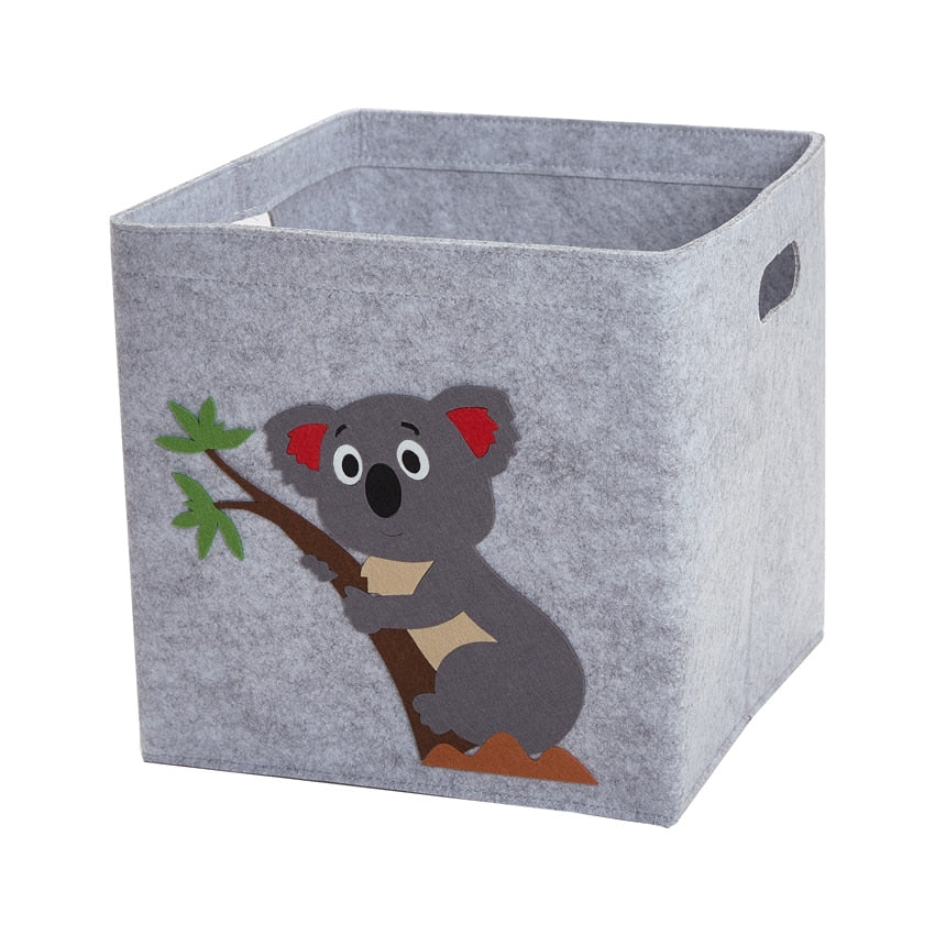 11inch Cube Children&#39;s Storage Box Cartoon Animal Felt Fabric Storage Basket For Kids Toys Organizers Kindergarten Closet Boxes - StorageandmoreStorage