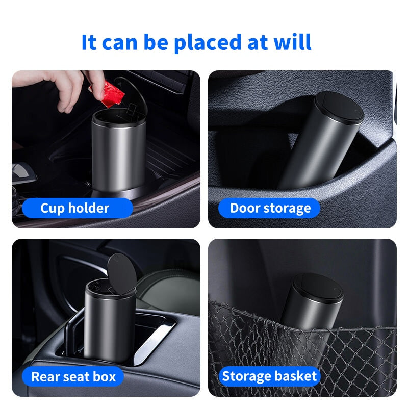 Baseus Alloy Car Trash Can Auto Organizer Storage Bag Car Garbage Bin Ashtray Dust Case Holder Auto Accessories - StorageandmoreStorage