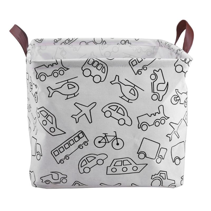 New Large Cotton Handle Folding Laundry Basket Toys Organizer Clothing Storage Bag Dirty Clothes Bucket Laundry Holder Stand Bin - StorageandmoreStorage