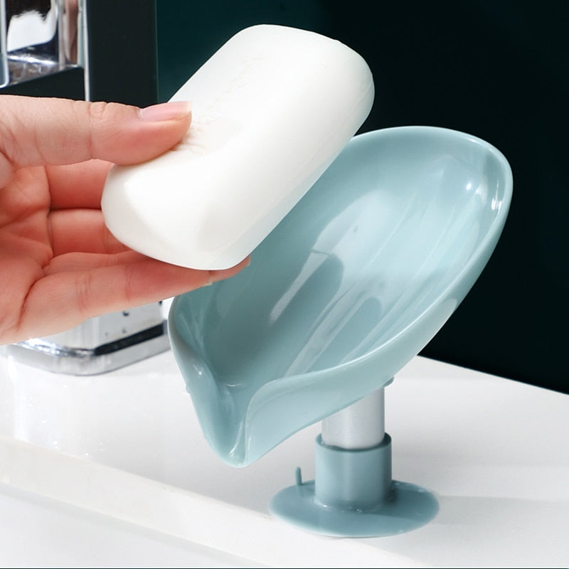 Leaf Shape Soap Box Drain Soap Holder Box Bathroom Accessories Toilet Laundry Soap Box Bathroom Supplies Bathroom Tray Gadgets - StorageandmoreStorage