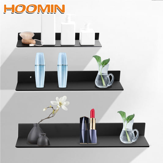 HOOMIN 30-60cm Bathroom Shelves Kitchen Wall Shelf Storage Rack Bathroom Accessories - StorageandmoreStorage