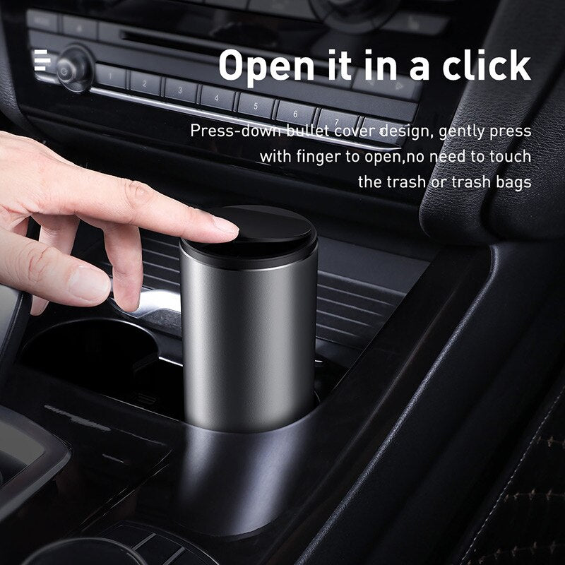 Baseus Car Trash Bin Can Mini Auto Dust Organizer Car Interior Rubbish Bag Garbage Container Storage Box Bucket Auto Accessories - StorageandmoreStorage