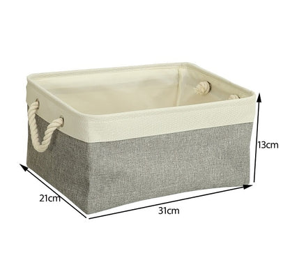 Cotton Linen Folding Storage Baskets Kids Toys Organizer Clothes and Sundries Storage Box Cabinet Storage Bag Laundry Basket - StorageandmoreStorage