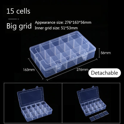 Transparent Plastic Jewelry Storage Box Tool Sorting Box Earring Bead Screw Toy Case Adjustable Parts Organizer Container 2021 - StorageandmoreStorage