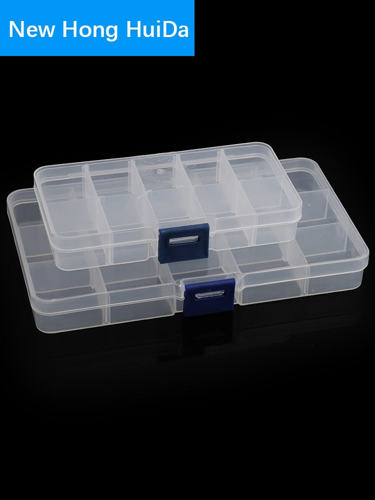 Container Plastic Box Practical Adjustable Compartment Jewelry Earring Bead Screw Holder Case Display case strage box - StorageandmoreStorage