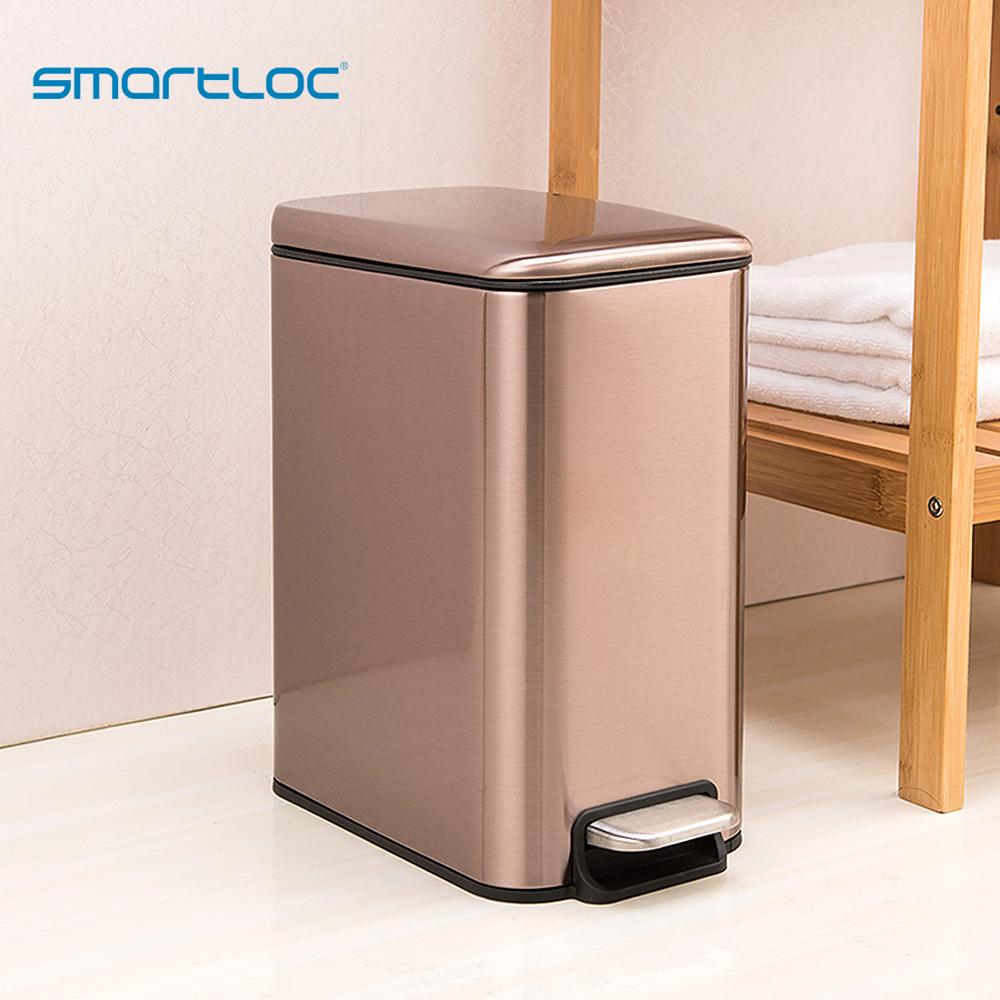 smartloc 5L Stainless Steel Rectangle Kitchen Trash Can  Dustbin Trash Bin Waste Bin Garbage Bag Holder Garbage Bin Kitchen Bin - StorageandmoreStorage