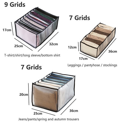 Dormitory closet organizer for socks home separated underwear storage box 7 grids jeans bra organizer foldable drawer organizer - StorageandmoreStorage