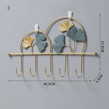 Creative Metal Key Hooks Coat Rack Nordic Home Decoration Iron Wall Shelving Storage Hanger Wall Hanging Hook - StorageandmoreStorage