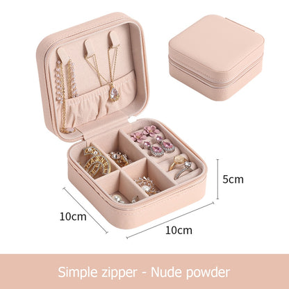 2021 Jewelry Organizer Display Travel Jewelry Case Boxes Travel Portable Jewelry Box Leather Storage Organizer Earring Holder - StorageandmoreStorage