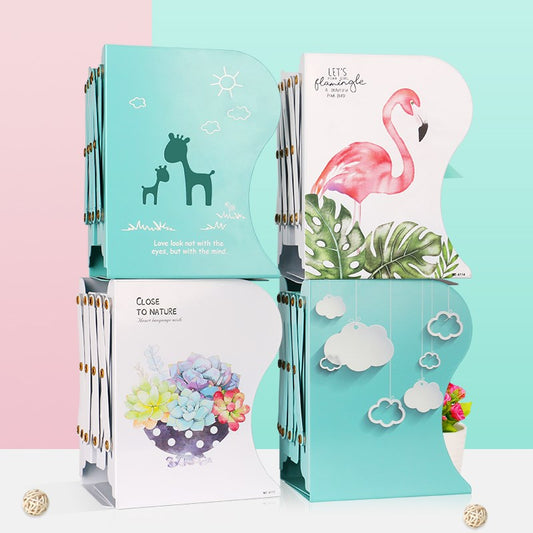 1PC Kawaii Unicorn Metal Desk Book Holder Retractable Bookends Students Desk Organizer Office School Home Bookshelf Stationery - StorageandmoreStorage