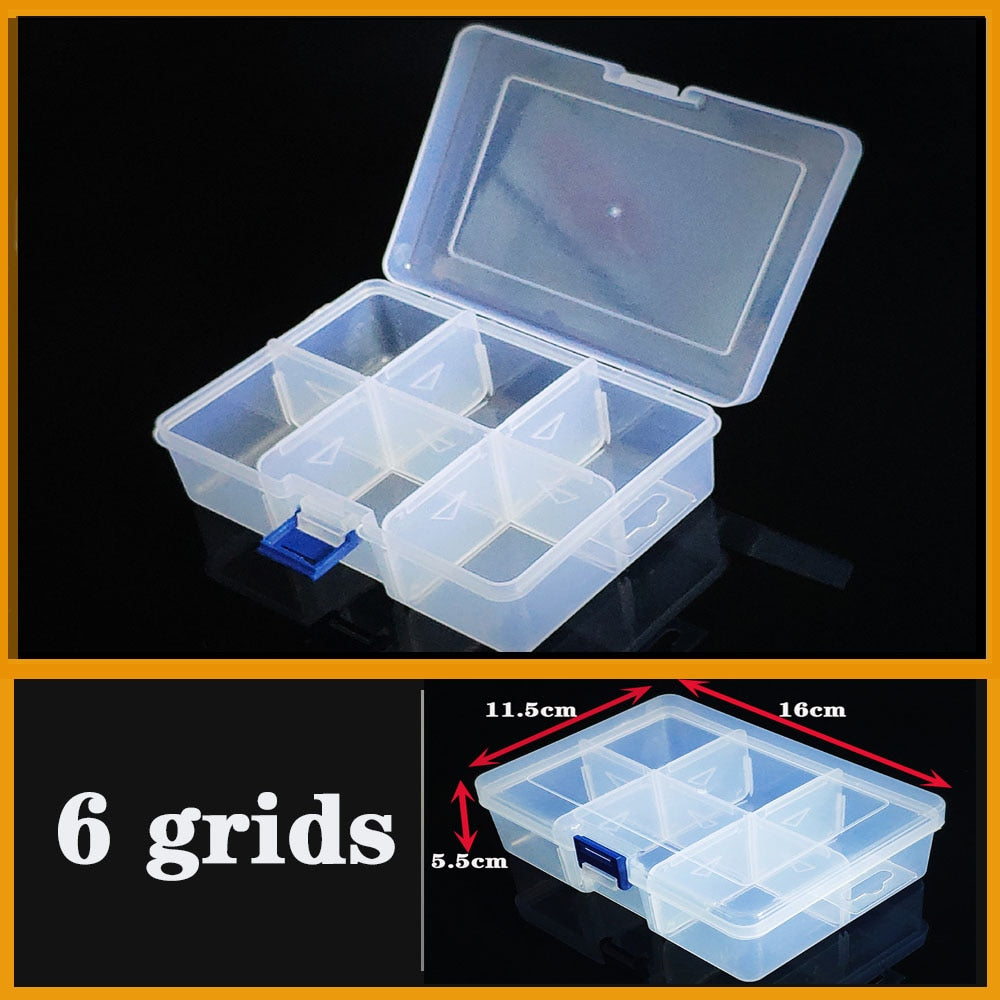 Plastic box Container Screw Holder Case Practical Compartment Jewelry Earring Display case plastic Organizer beads storage boxes - StorageandmoreStorage