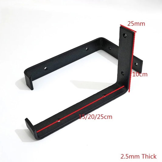 1Pair(2 PCS) Black Wall Mounted Shelf Bracket Brackets Support With Screws L shape，for DIY Open Shelving Hardware Included - StorageandmoreStorage