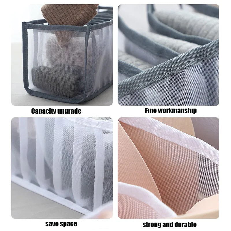 modern Underwear Storage Organizer  Clothe Separated Socks Shorts Bra Storage Boxs Dormitory Closet Organizer Drawer Washable - StorageandmoreStorage