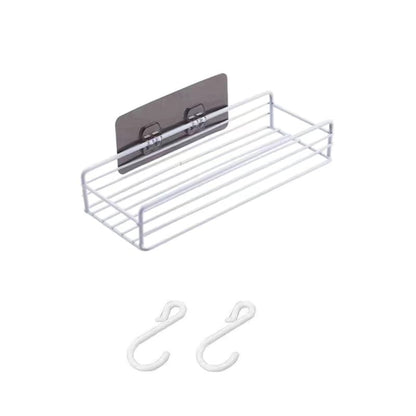 2pcs Bathroom shelf Corner Storage Rack Organizer Shower Wall Shelf Adhesive No Drilling Iron Kitchen Bathroom Shelve Kitchen - StorageandmoreStorage