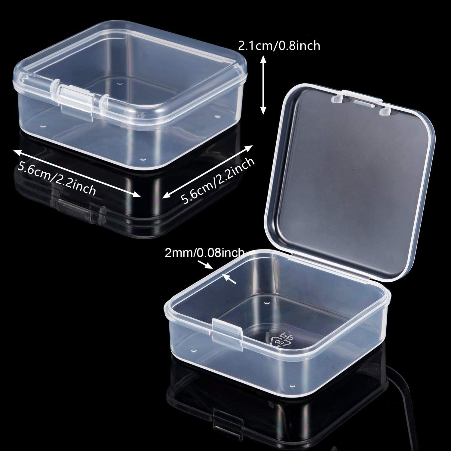 Top Selling Transparent Plastic Storage Box Clear Square Multipurpose Display Case Plastic Jewelry Storage Boxes Multiple Sizes - StorageandmoreStorage