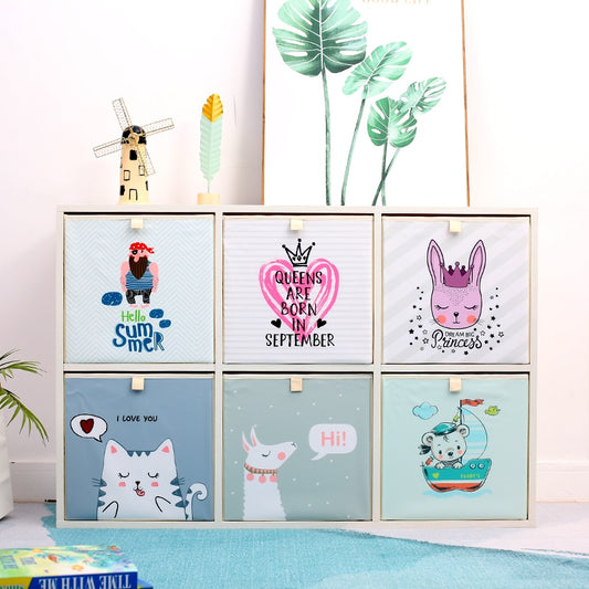 New Cartoon toy storage Box  Folding Storage Bins Wardrobe drawer organizer clothes storage basket kids toys organizer - StorageandmoreStorage