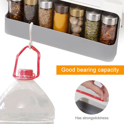 Kitchen Self-adhesive Spice Organizer Rack Seasoning Bottle Storage Rack Under Desk Drawer Hidden Kitchen Supplies Storage - StorageandmoreStorage