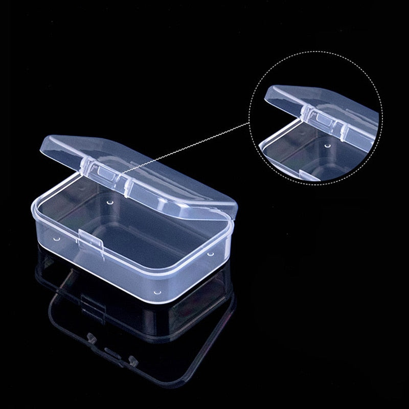 Mini Boxes Rectangle Clear Plastic Jewelry Storage Case Container Packaging Box for Earrings Rings Beads Collecting Small Items - StorageandmoreStorage