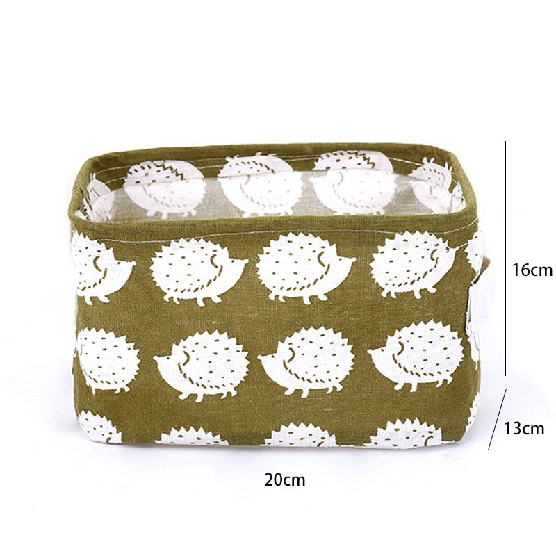 Linen Desktop Storage Box Waterproof Toy Sundries Storage Basket Cosmetic Underware Storage Organizer Office Stationery - StorageandmoreStorage