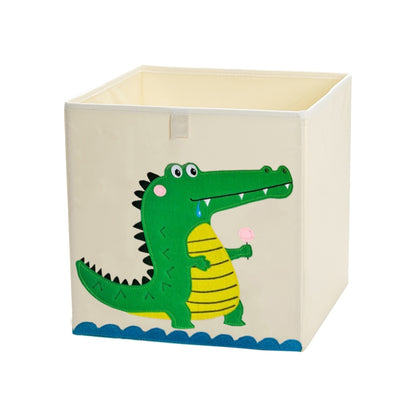 13 inch Foldable Embroidery Animal Cube Storage Box Oxford Fabric Kids Toys Organizers Bins Chest Organizer for Kids Nursery - StorageandmoreStorage