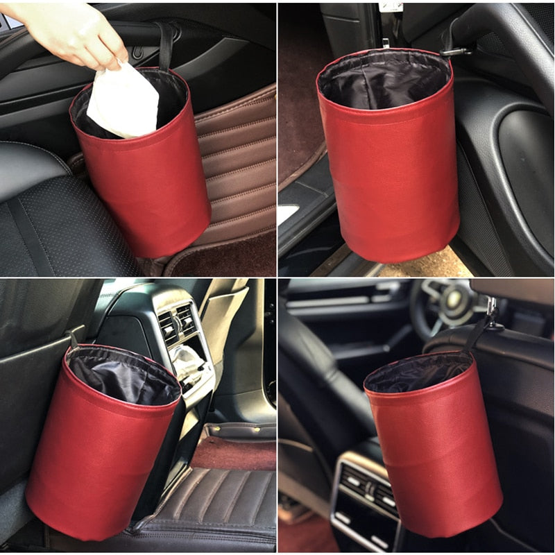 Extractme Car Storage Basket Interior Rubbish Container For Waste Organizer Holder Waterproof Garbage Can Trash Bin Folding - StorageandmoreStorage