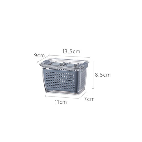 Kitchen Plastic Storage Box Vegetables Fruit Fresh-Keeping Box Drain Basket Sink Filter Mesh Sieve Storage Basket Kitchen Tools - StorageandmoreStorage