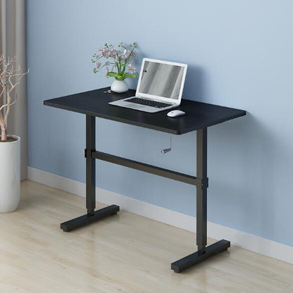 Standing Office Desk Table Manual Lift Adjustable Ergonomic Simple Office Computer Desk Stable Table 100*60cm Support 160kg - StorageandmoreStorage