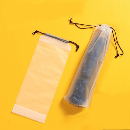 Matte Translucent Plastic Bag Umbrella Storage Bag Reusable Portable Umbrella Drawstring Storage Cover Home Storage Organizer - StorageandmoreStorage