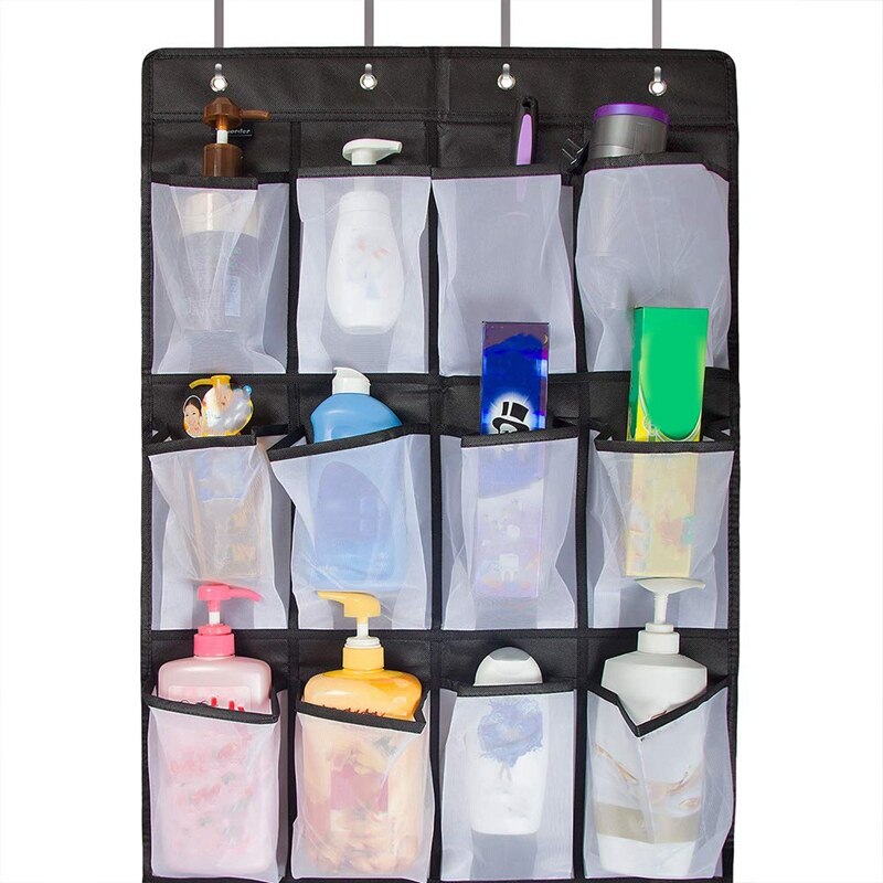 Over The Door Shoe Organizer, Clear Hanging Shoe Rack, Fabric Closet Shoe Organizer Storage Bag, 24 Large Mesh Pockets Door Sh - StorageandmoreStorage